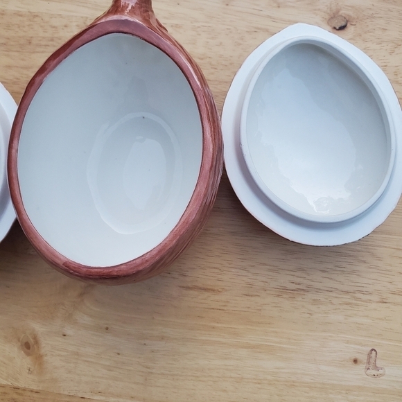 Vietri Made in Italy Hand Painted Sugar/Trinket Box Lidded Bowl Set of 2 - Picture 5 of 10